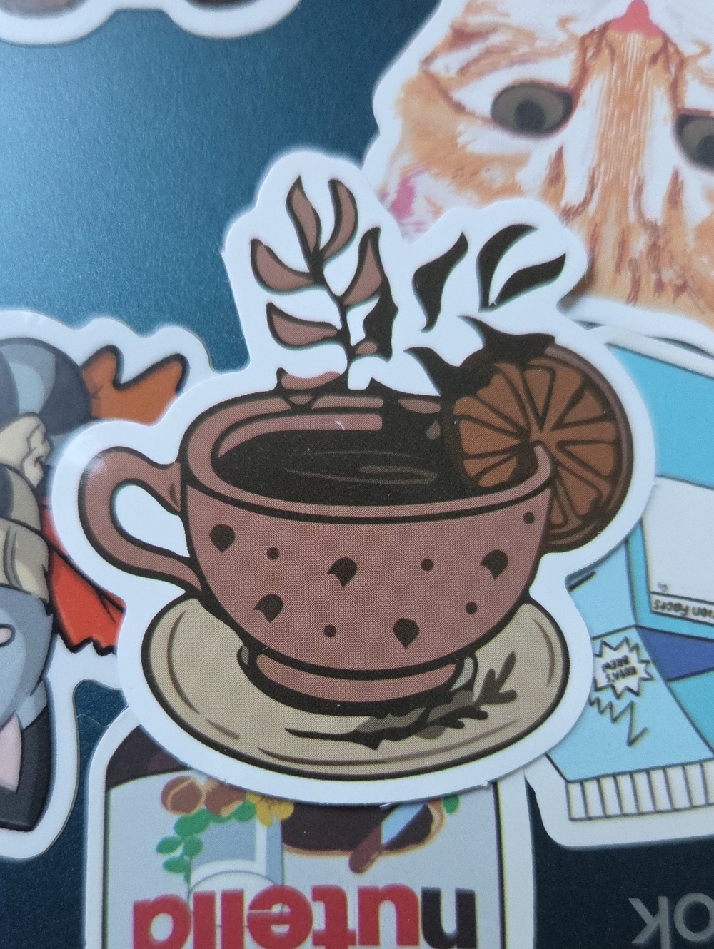 Brown Tea Cup Decorative Sticker - Home Design Accent